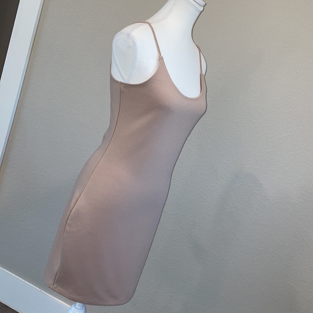Mini Body-con Dress Color Tan Size L - Picture 5 of 12